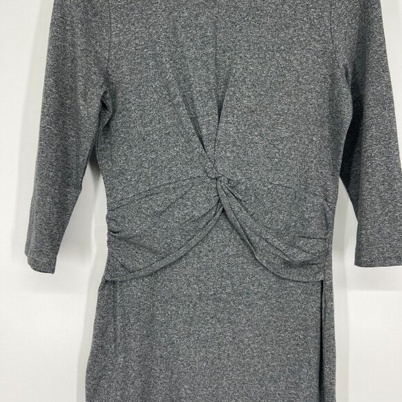 Seed Heritage Dress Gray Twist Front Stretch 3/4 Sleeve NWT - Picture 4 of 9
